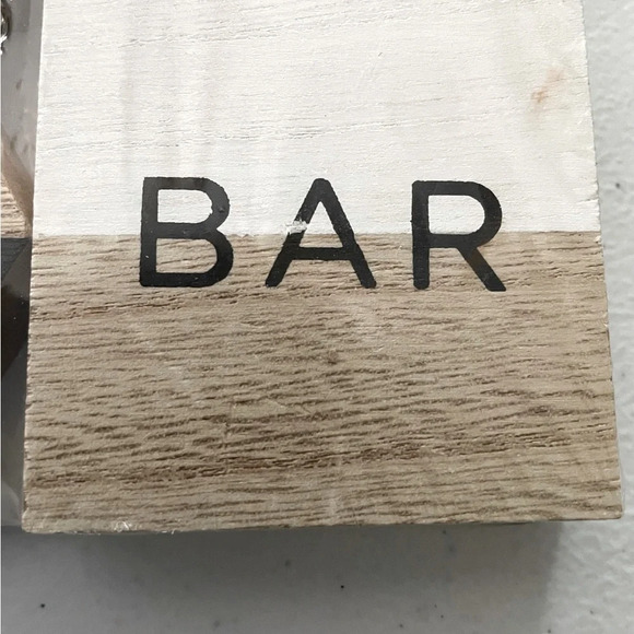 NWT 4pc wood decor prop pack with various sayings & shapes. Black, white & gold. - Picture 5 of 7